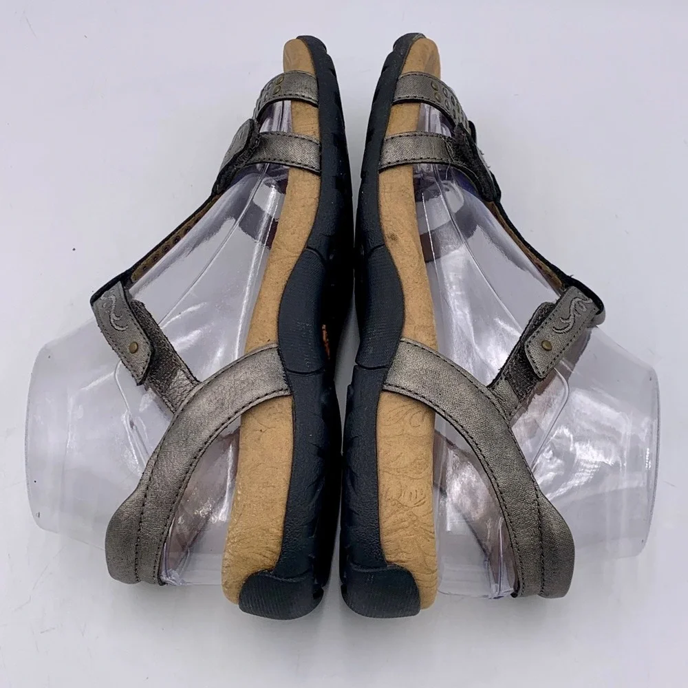 Taos Award Sandal Silver Pewter Leather Studded Women 7 Comfort Arch Support - Picture 9 of 11